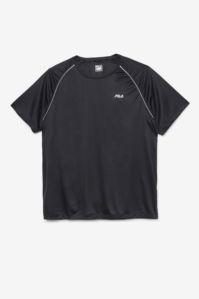 Fila T-Shirt Mens Black - Fauna Crew - Philippines 5790481-XC